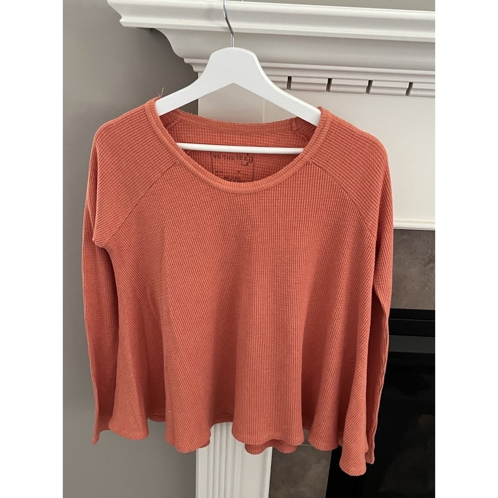 We The Free Long Sleeve Thermal Waffle Flared Shirt Top Size S